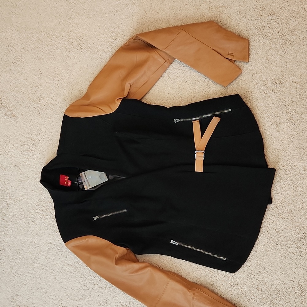 GILI Got It Love It Leather and fabric jacket 2 - Picture 2 of 11